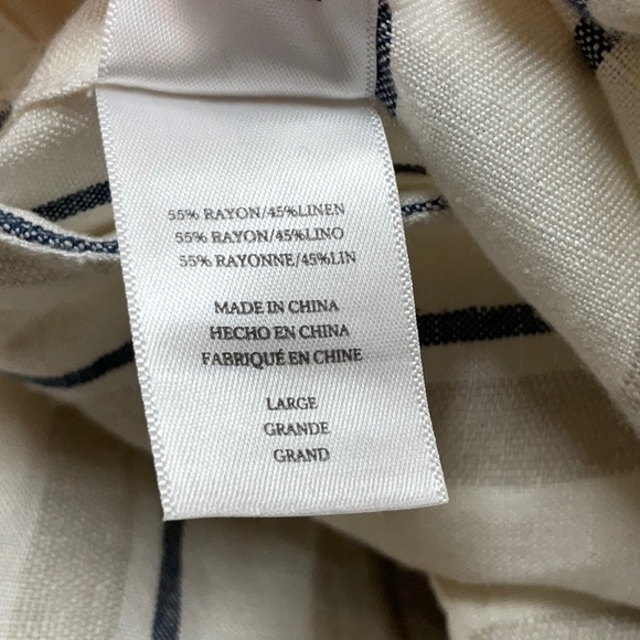Rails Rowan Linen Blend Jacket Coco Stripe Size Large - Picture 7 of 12